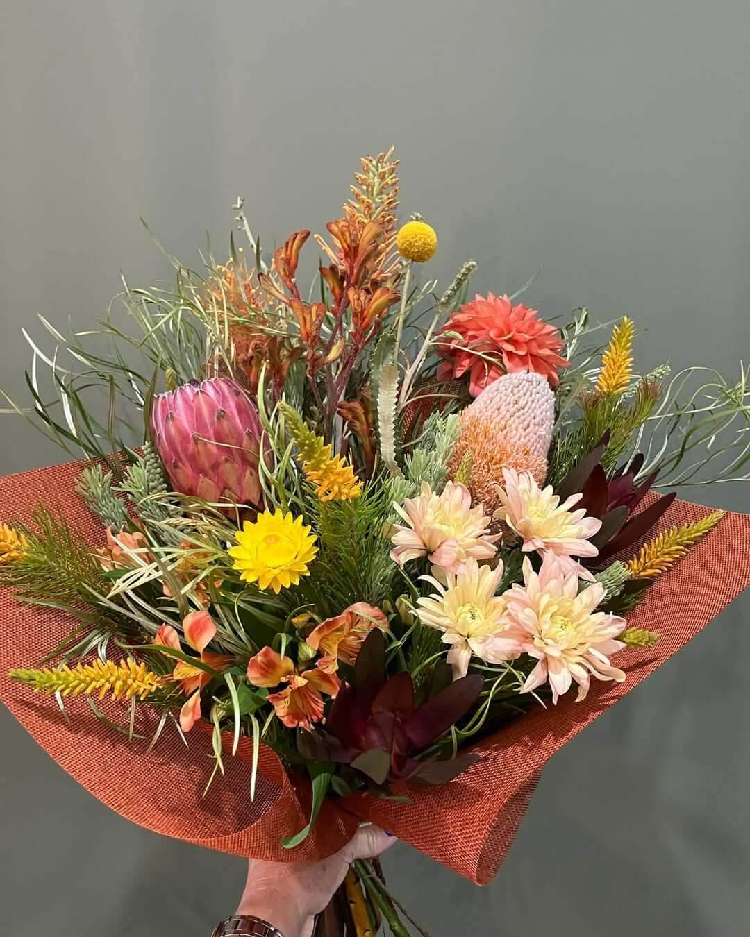 A vibrant bunch of native flowers